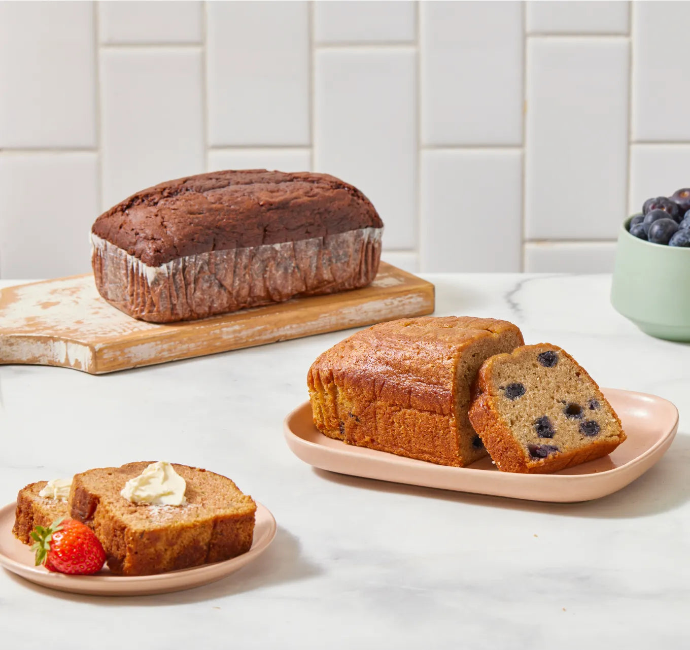 Table with a variety of breads 