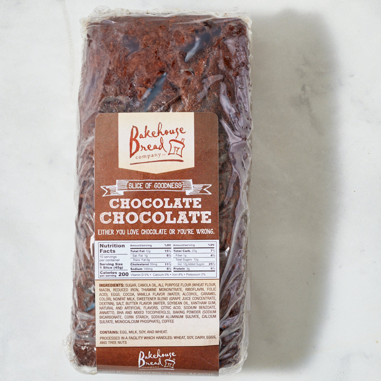 Chocolate Bread Bagged - Bakehouse Bread Company