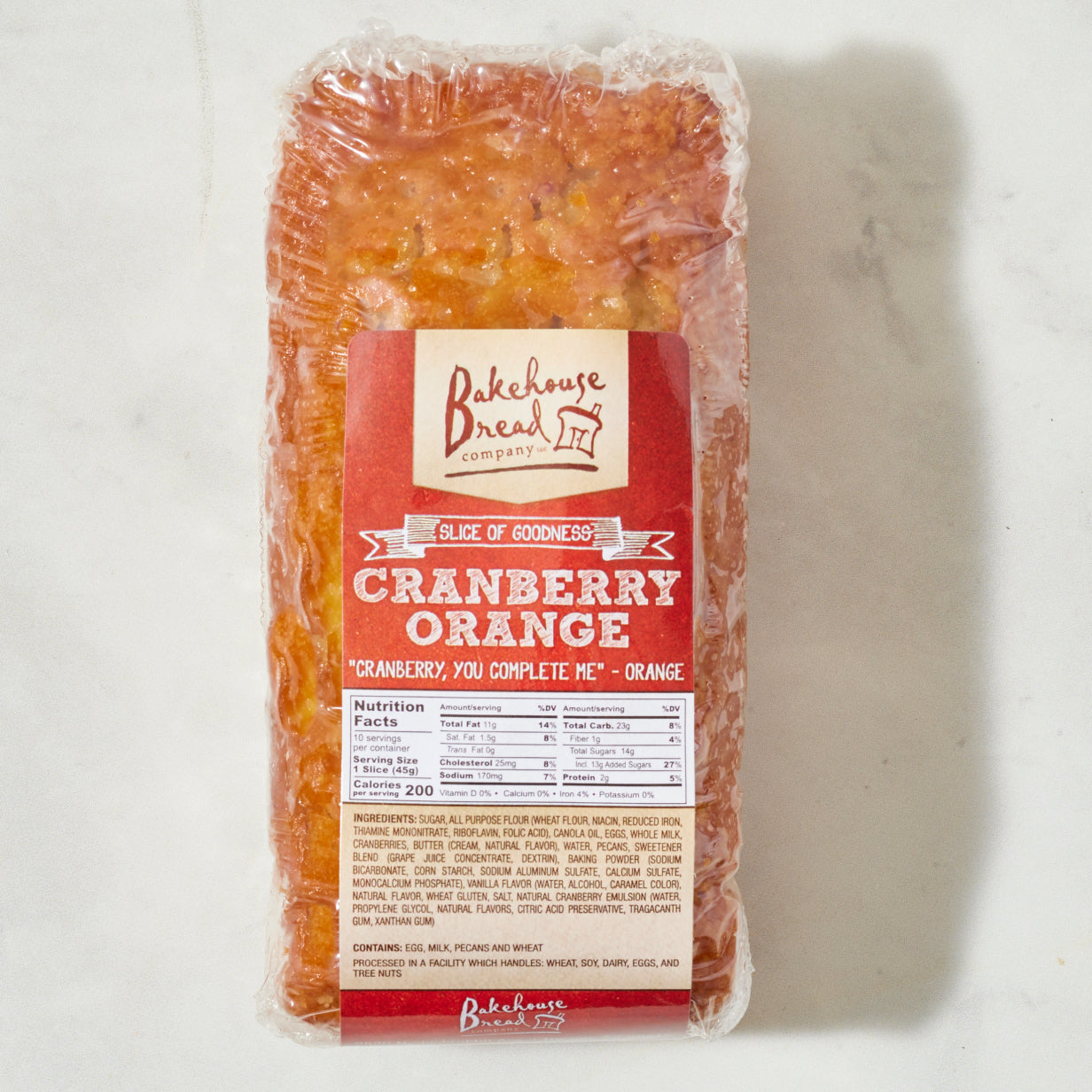 Cranberry Orange Bread Bagged- Bakehouse Bread Company